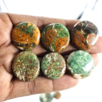 100% naturel chrysoprase Madagascar Cabochon Nano cristal pierre lâche résistant à la chaleur Nano chrysoprase rond et ovale forme cabines