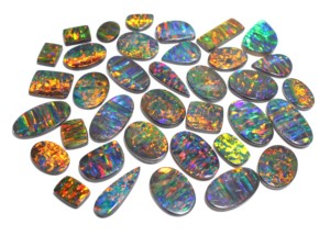 Japanese Boulder <b>Opal</b> Bello Synthetic Doublet Black <b>Opal</b> Lab Created 10 Gram High Quality <b>Earring</b> Set - Product Image 3