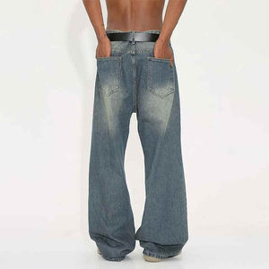 Best Quality Latest Design Men Denim Jeans Pants Custom Logo Embroidered Wholesale Quality Men Baggy Jeans Pants Custom - Product Image 5