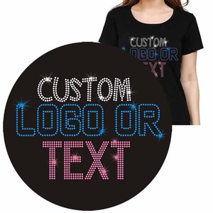 Custom Bling Stud Strass Diamond Crystal Hotfix Hot Fix Patch Logo Motivo Patrón Diseño Calor Rhinestone Transferencia para camisetas - Product Image 1