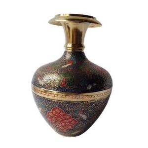 High Quality Brass Flower <b>Vase</b> With Engraving <b>Gold</b> And Black Paint Finished For Home Decor Table Decorative Flower <b>Vase</b> - Product Image 1