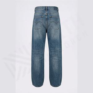 Jeans en denim Coupe slim Pantalon droit Déchiré Délavé Broderie Streetwear Vintage Pantalon durable Couleur personnalisée - Product Image 2