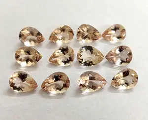 Natural Peach Color Morganite Pear 6x8mm Faceted Excellent Quality - Loose Morganite