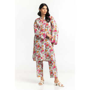 ชุดเซ็ตผ้าเครปแจ็คการ์ดวิสโคสลำลองสำหรับผู้หญิง รุ่นใหม่ล่าสุด ชุดสองชิ้นสำหรับฤดูใบไม้ผลิ/ฤดูร้อน ไซส์ XS ถึง XL - Product Image 5