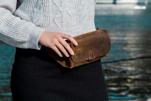 Ceinture de taille de Style Vintage pour femmes sac banane en cuir véritable poitrine sac banane avec LCB-0080 à main gland Portable - Product Image 4