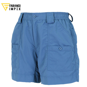 Pantalones Cortos Cargo Azules para Hombre, Personalizados OEM, que Absorben la Humedad, Cintura Elástica, Secado Rápido, Tela de Spandex/Poliéster, Estilo Bermuda Informal - Product Image 1