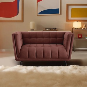 Nouvelle tendance de forme ronde en bois de manguier pouf en tissu à boucle de couleur blanche avec trois pieds pour le salon et autres - Product Image 1