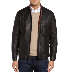 Chaqueta de cuero nueva para hombre, costuras duraderas y diseño elegante, chaqueta de cuero para hombre para el invierno - Product Image 1