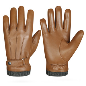 Gants en peau de mouton personnalisés de haute qualité en cuir véritable, confortables et chauds, coupe-vent, pour les fêtes quotidiennes et les sports cyclistes. - Product Image 2