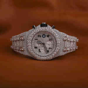 Reloj de Lujo Unisex con Diamantes de Moissanita, Estilo Hip Hop, Movimiento Mecánico, Resistente al Agua, Correa de Cuero, Personalizado para Hombre - Product Image 1