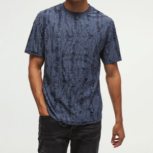 Gran oferta de camisetas para hombre, camiseta con bordado de angustia y hombros caídos de verano, camisetas transpirables personalizadas con estampado en blanco para hombre - Product Image 2