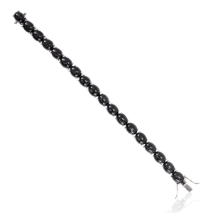 Gran oferta, joyería de plata Unisex hecha a mano, pulsera de tenis ovalada de Estrella Negra, estilo clásico, chapado en rodio para bodas, fiestas, regalos - Product Image 3