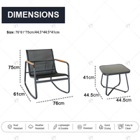 Ensemble bistrot moderne pour patio, table et sièges d'extérieur pour café, jardin, vente en gros