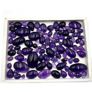 Piedras preciosas de cabujón de amatista natural de alta calidad, forma mixta en varios tamaños, excelente para la fabricación de joyas con certificado IGI - Product Image 2