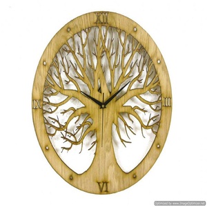 Decoración de Color dorado con hermosas organas, reloj de pared con diseño de hojas de flores, servicio de lujo, en venta - Product Image 4