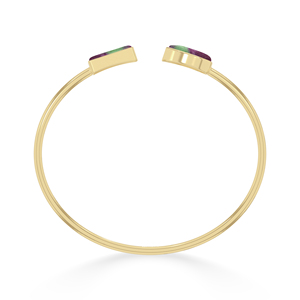 Bracelet torsadé tendance en or 18 carats de haute qualité, réglable, avec rubis zoïsite, serti de pierres en forme de poire, fait à la main - Product Image 4