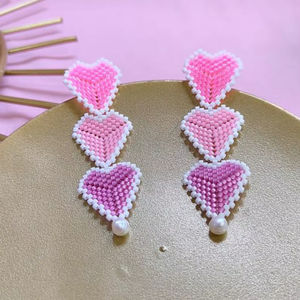 Boho ต่างหูลูกปัดด้วยการออกแบบสีฟ้าครามแอนดี้ cascading Fringe, เครื่องประดับของขวัญที่ไม่ซ้ำกัน - Product Image 1