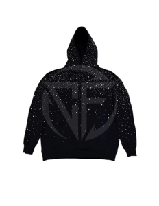 Pull à capuche en coton 100% tendance pour hommes, fermeture éclair, hiver, jeans strass personnalisés, poche de haute qualité, vêtements de rue ODM OEM - Product Image 1
