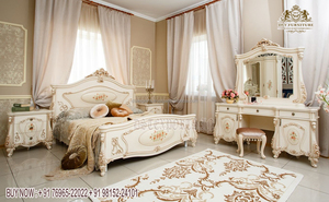 Ensemble de meubles de chambre à coucher au design luxueux et élégant, style moderne, finition blanche, style français, USA - Product Image 3