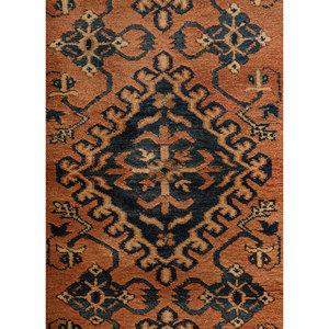 Alfombras de Lana Anudadas a Mano con Diseño Geométrico Nuray, Rectangulares de 9x12, con Patrón Abstracto para Sala de Estar o Dormitorio, Naranja y Rojo - Product Image 3