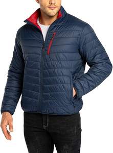 Veste matelassée décontractée 2025 pour hommes, légère, compressible, imperméable, respirante, solide, fermeture éclair, coton, vêtements d'extérieur pour l'hiver, accès frontal - Product Image 3