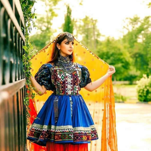 Robes de soirée vintage faites à la main pour femmes, respirantes, multicolores, avec broderie Kuchi, plissées, longueur genou, coupe trapèze, modestes, 100% - Product Image 5