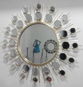 Marco de espejo redondo moderno martillado de 30 pulgadas de plata antigua decoración de pared de Metal pulido tarifa al por mayor - Product Image 5