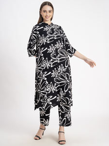 Robe décontractée pour femmes Ensemble de deux pièces Kurta et pantalon Dubaï Arabie Saoudite Vêtements tendance - Product Image 2