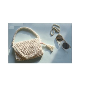 กระเป๋าถือ macrame สีสันสดใสสำหรับผู้หญิงกระเป๋าโท้ทใส่ไปทะเลออกแบบโลโก้ได้ตามต้องการ - Product Image 2