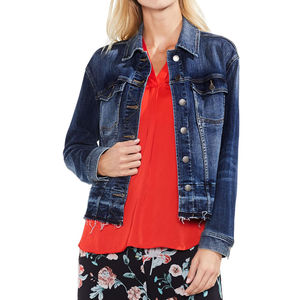 Chaqueta vaquera personalizada OEM para mujer, Chaquetas vaqueras con estampado informal, ropa de calle lavada para invierno, hecha en Pakistán, la mejor nueva moda - Product Image 2