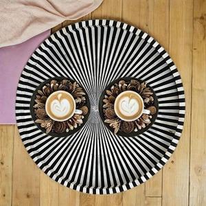 Grand plateau de service carré en os incrusté avec un design inspiré d'Ins, poignée en laiton pour la décoration de table à manger ou les plats de Noël inclus - Product Image 5