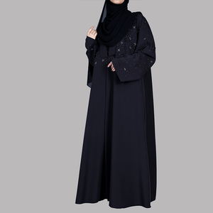 Nouvelle robe maxi en mousseline de soie 100% noire à manches longues, vêtements islamiques modestes et droits pour femmes musulmanes, vente chaude et bon marché - Product Image 4