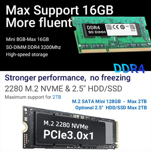 Kinh Doanh Mini PC Năng Động Ánh Sáng Kết Cấu Hỗ Trợ Kép 4K Màn Hình N150 Ddr4 16GB SSD Kép Win11Pro Linux Máy Tính Kinh Doanh Mini PC - Product Image 6