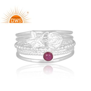 Anillo de banda de declaración de rubí Natural de plata de ley fina de la mejor calidad, joyería de diseño personalizado para mujer, regalo para ella - Product Image 3