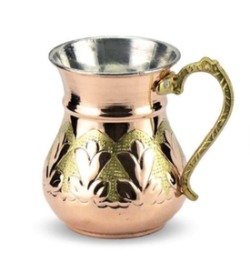 Taza de cobre puro con taza de agua y jugo Drinkware Acabado antiguo Calidad Premium con acabado antiguo - Product Image 3