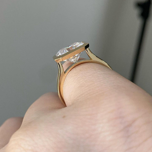 แหวนเพชร2.05กะรัตประดับเพชรที่โตในห้องปฏิบัติการราคาขายส่งเครื่องประดับสำหรับการหมั้นหมายและงานแต่งงานสีเหลืองทอง14K สำหรับผู้หญิง - Product Image 4