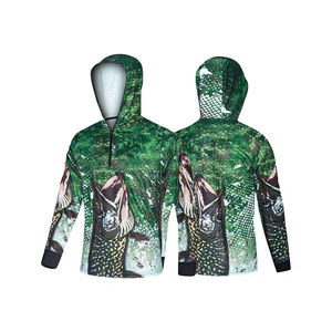 Camisas de caza para hombres de excelente calidad con capucha de pesca de manga larga Sudaderas con capucha de pesca de sublimación personalizada - Product Image 6