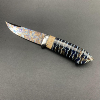 Couteau de camping en acier Damas de qualité industrielle, à pointe tombante, personnalisable, de haute qualité, vente en gros OEM PRESTIGE BLADES PB-HK-0417