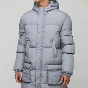 Service OEM Vente en gros Veste d'hiver matelassée pour homme personnalisée avec logo frontal imperméable et coupe-vent Style streetwear Vente 2025 - Product Image 3