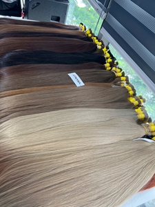 Extensions de cheveux vietnamiennes droites et soyeuses vierges couleur claire Super Double extrémités dessinées en vrac cheveux à pointe plate Vietnam - Product Image 6