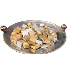 Plateau de service à chocolat en métal doré de qualité exclusive pour la maison et l'hôtel. - Product Image 3