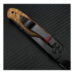 Couteau de poche pliant personnalisé pris en charge par l'OEM en acier inoxydable et manche en bois pour application de chasse et de combat - Product Image 5