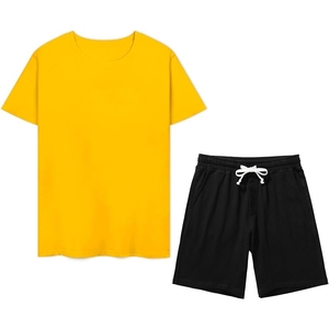 Nouveau 2025 bonne qualité vente chaude été hommes décontracté sport ensemble t-shirts et shorts, vente en gros ensembles de t-shirts - Product Image 1