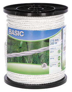 Corda Elettrificata Tonda Per Recinto Basic Bianco Mt. 200 mm. 6 Fili 6 - Product Image 1
