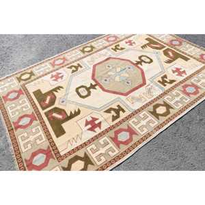 พรมวินเทจขนาด 5.6x8.1 ฟุต, พรม, พรมแดงสไตล์โอเรียนทัลทำจากขนสัตว์ - Product Image 4