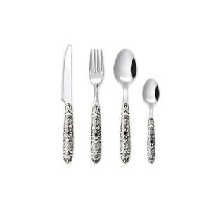 Ensemble de 4 couverts en acier inoxydable plaqué couleur argent, fourchette, cuillère, couteau, lave-vaisselle, utilisation en Inde. - Product Image 6