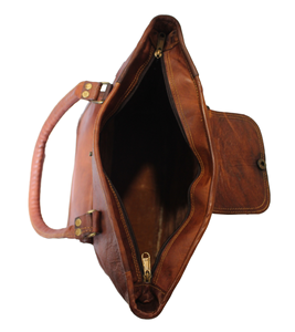 Cuir véritable marron pour femmes pour le sac à main fourre-tout de tous les jours élégant sac à main à bandoulière durable fermeture éclair léger Vintage - Product Image 3