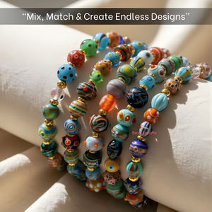 EXCEL EXPORTS Handmade <b>Crystal</b> Lampwork Glass Beads Multi Style <b>for</b> Fashion Jewelry Making Multi-Style Bead Mixes - Product Image 5