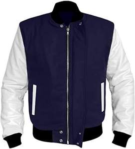 Chaqueta Universitaria con Acabado Liso en las Mangas, Cuerpo de Lana, Logotipo de Parche, Chaqueta Casual para Hombre, Estilo Universitario, para Salidas Nocturnas, OEM - Product Image 6