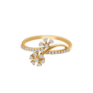 Anillo de diamante de flor cruzada cultivada en laboratorio Pieza de joyería única y elegante - Product Image 3